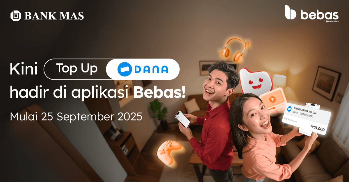 Top Up DANA kini hadir di aplikasi Bebas!