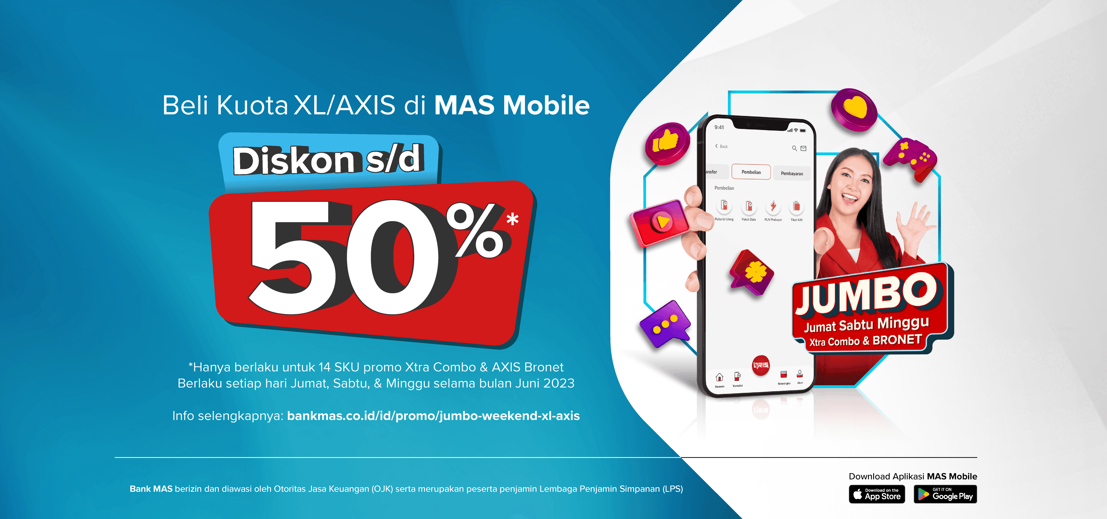 Jumbo Promo: Friday, Saturday, Sunday Xtra Combo and BRONET XL/AXIS Data Package