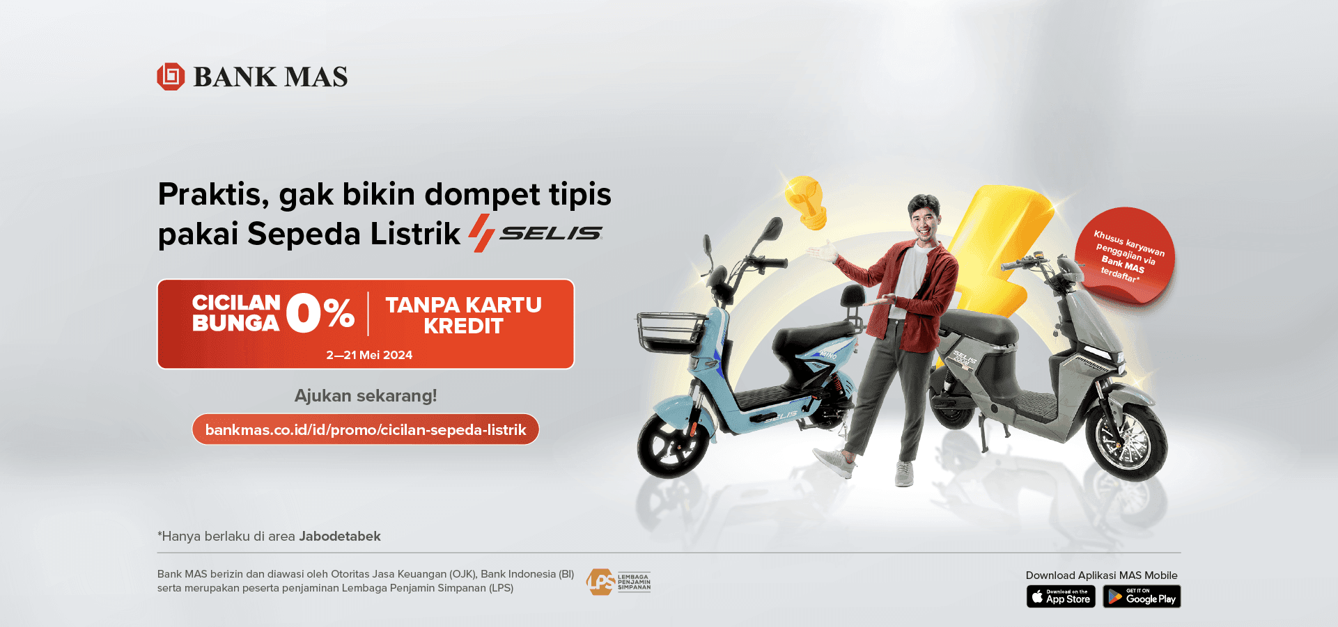 Program Khusus Karyawan Penggajian Via Bank MAS: Cicilan Sepeda Listrik dengan bunga 0%