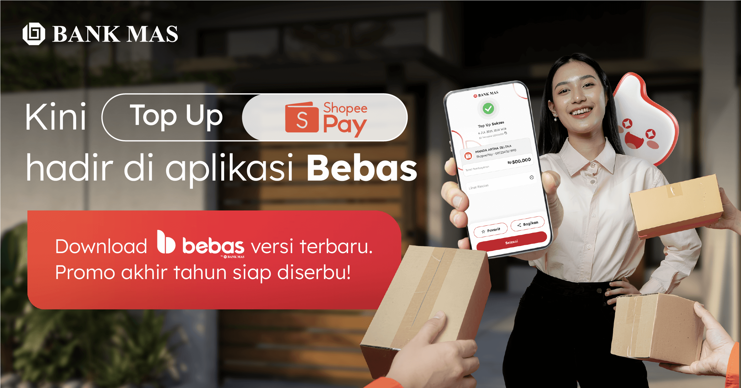 Top Up ShopeePay hadir di aplikasi Bebas!
